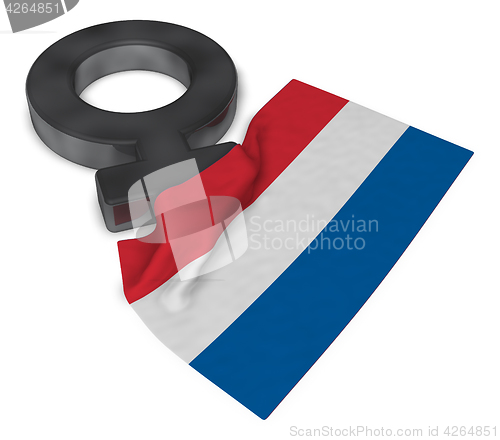 Image of symbol for feminine and flag of the netherlands - 3d rendering