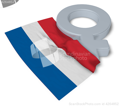 Image of symbol for feminine and flag of the netherlands - 3d rendering