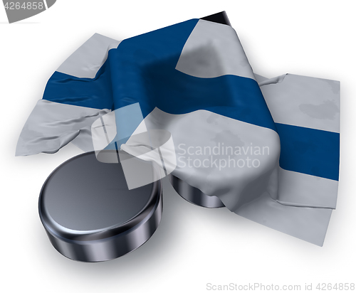 Image of music note symbol and flag of finland - 3d rendering