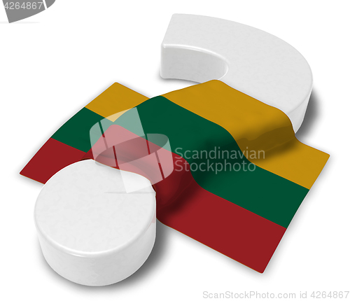 Image of question mark and flag of Lithuania - 3d illustration