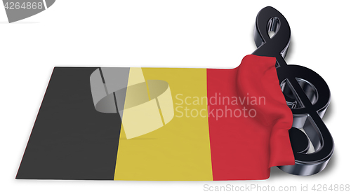 Image of clef symbol and flag of belgium - 3d rendering