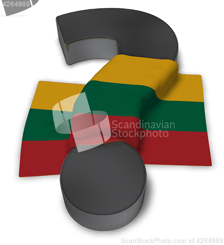 Image of question mark and flag of Lithuania - 3d illustration