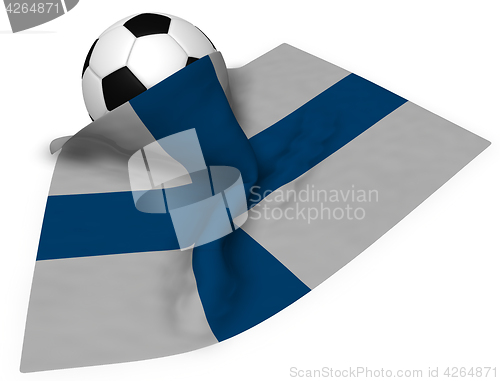 Image of soccer ball and flag of finland - 3d rendering