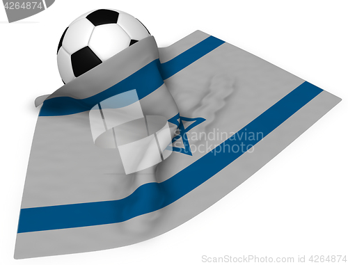 Image of soccer ball and flag of israel - 3d rendering