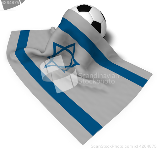 Image of soccer ball and flag of israel - 3d rendering