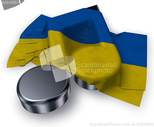 Image of music note symbol and flag of the ukraine - 3d rendering