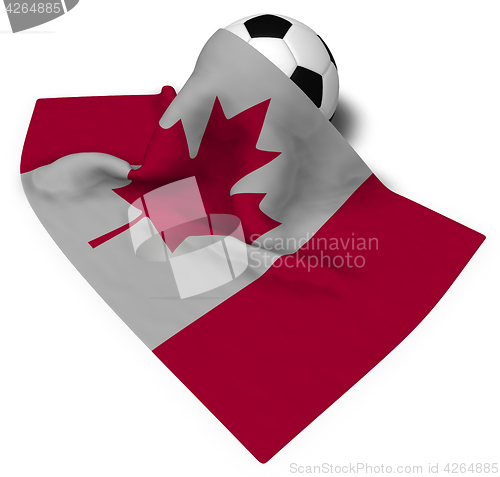 Image of soccer ball and flag of canada - 3d rendering