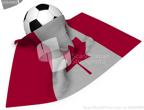 Image of soccer ball and flag of canada - 3d rendering