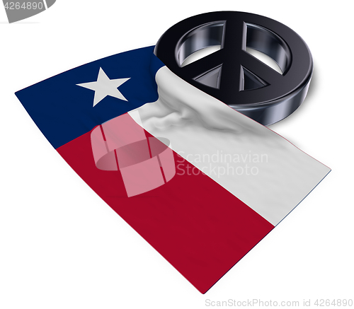 Image of peace symbol and flag of texas - 3d rendering