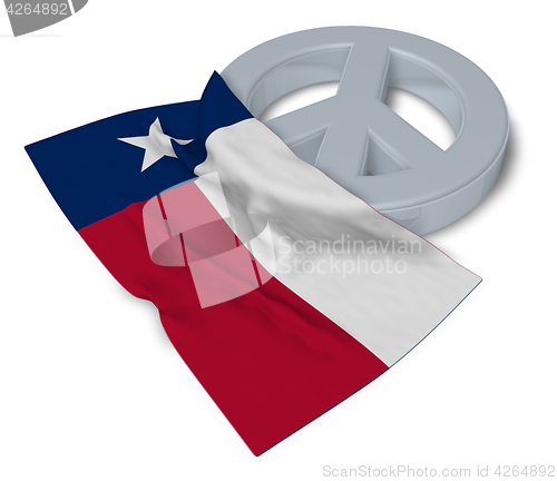 Image of peace symbol and flag of texas - 3d rendering