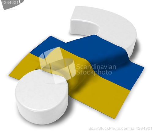 Image of question mark and flag of ukraine - 3d illustration