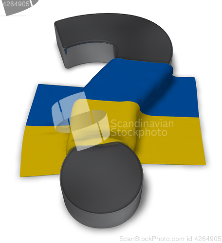 Image of question mark and flag of ukraine - 3d illustration