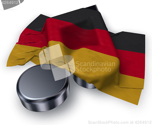 Image of music note symbol and german flag - 3d rendering