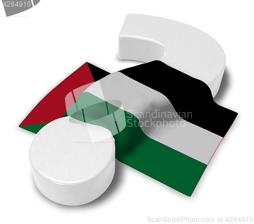 Image of question mark and flag of palestine - 3d illustration