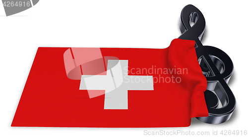 Image of clef symbol symbol and swiss flag - 3d rendering