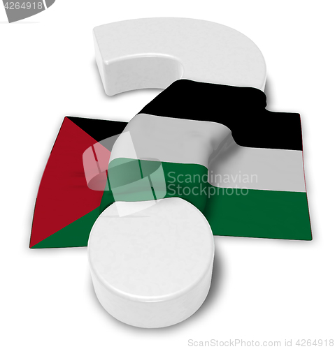 Image of question mark and flag of palestine - 3d illustration