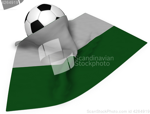 Image of soccer ball and flag of saxony - 3d rendering