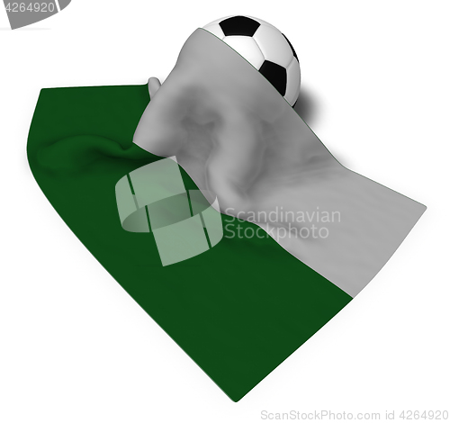 Image of soccer ball and flag of saxony - 3d rendering