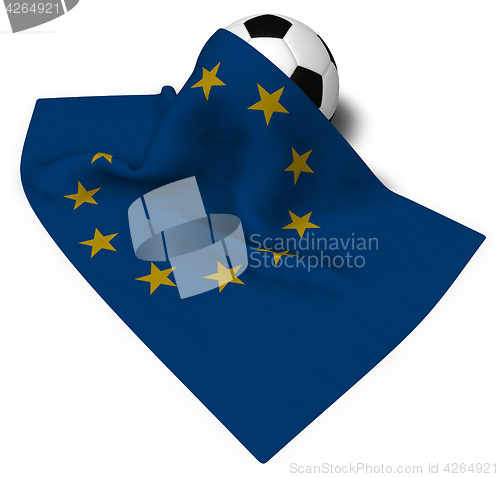 Image of soccer ball and flag of the european union - 3d rendering