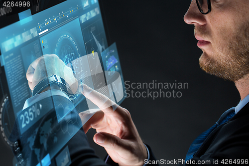 Image of close up of businessman with smartwatch