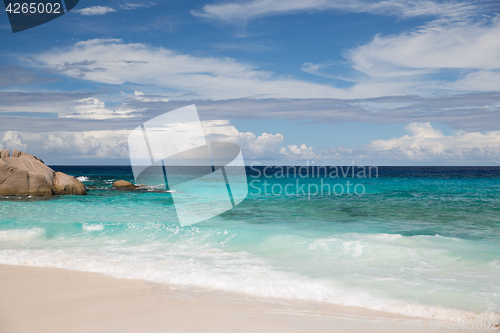 Image of island beach in indian ocean on seychelles