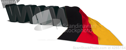 Image of the letters www and german flag -3d rendering