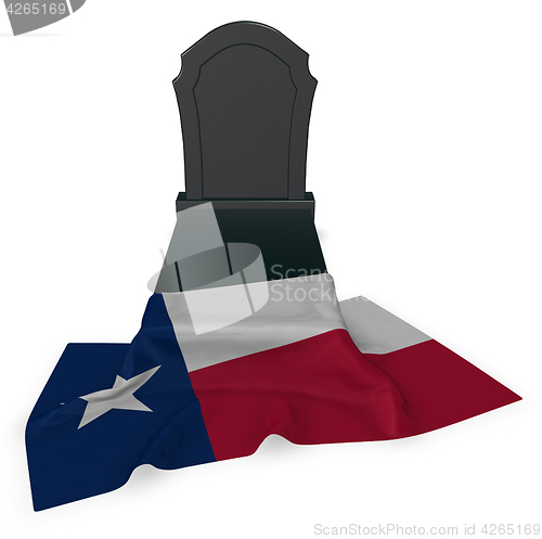 Image of gravestone and flag of texas - 3d rendering