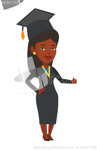 Image of Graduate giving thumb up vector illustration.