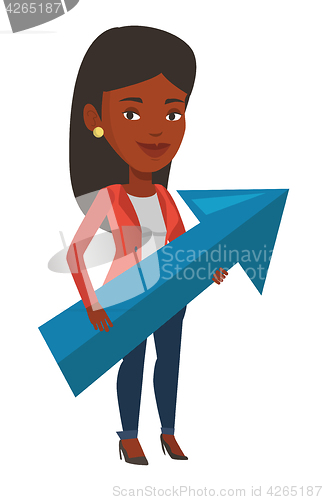 Image of Businesswoman aiming at business growth.