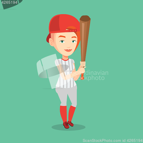 Image of Baseball player with bat vector illustration.