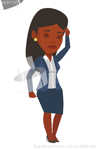 Image of Young businessman thinking vector illustration.