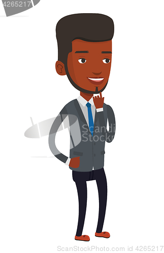 Image of Smiling businessman having business idea.