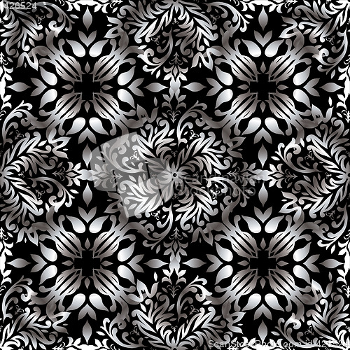 Image of Abstract floral repeat silver