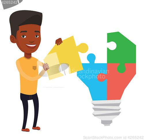 Image of Man having business idea vector illustration.