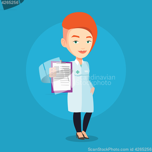 Image of Doctor with clipboard vector illustration.