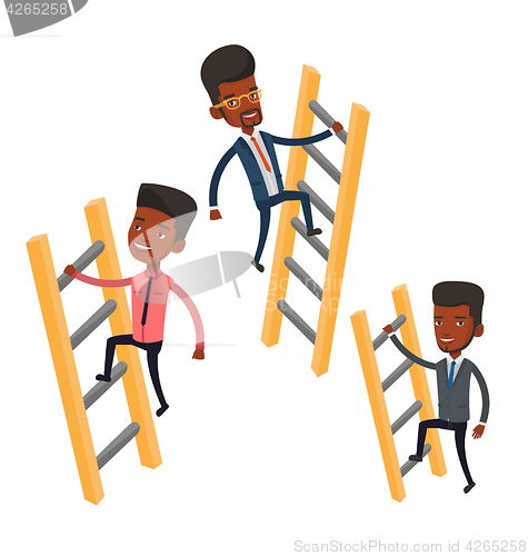 Image of Business people climbing to success.
