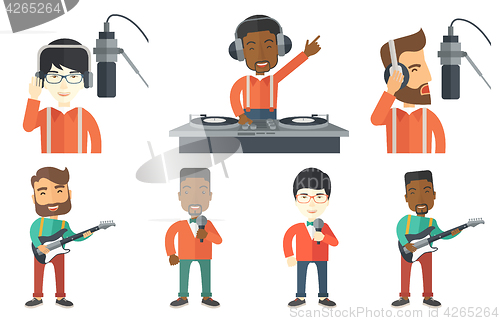 Image of Vector set of media people characters.