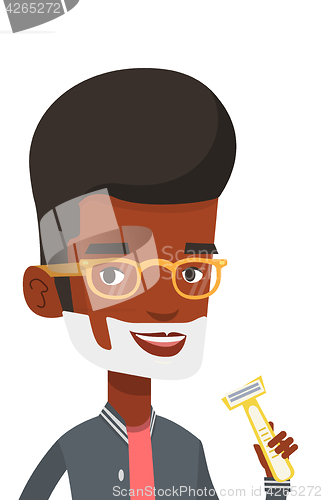 Image of Man shaving his face vector illustration.