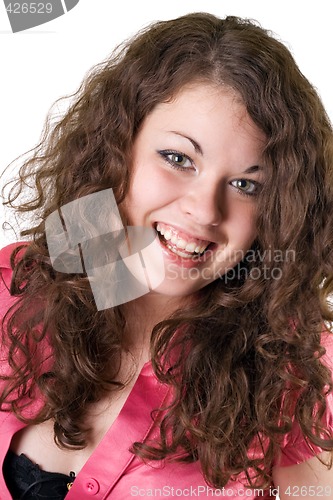 Image of Portrait of the smiling young woman. Isolated