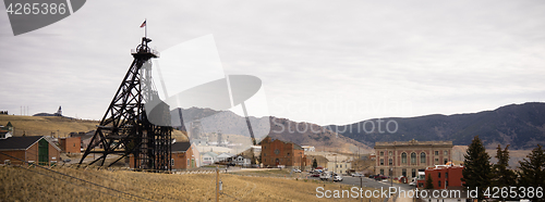 Image of Butte Montana Downtown City Skyline Mine Shaft Courthouse