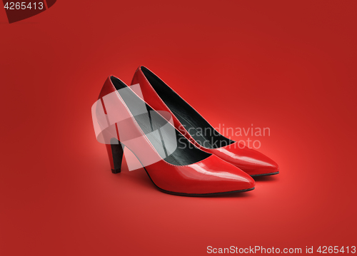 Image of Red Pumps on Red