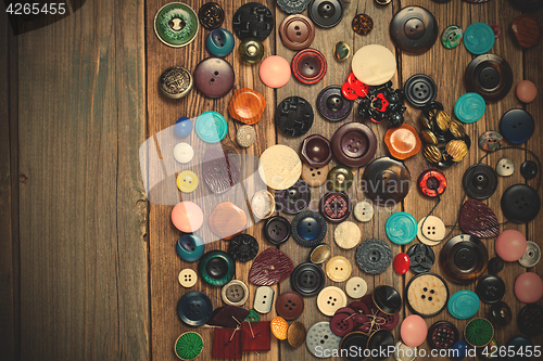 Image of scattering of vintage stylish buttons