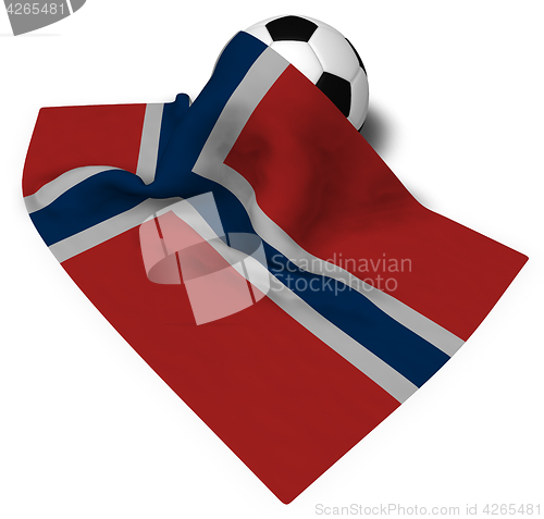 Image of soccer ball and flag of norway - 3d rendering