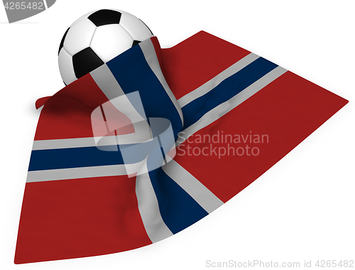 Image of soccer ball and flag of norway - 3d rendering