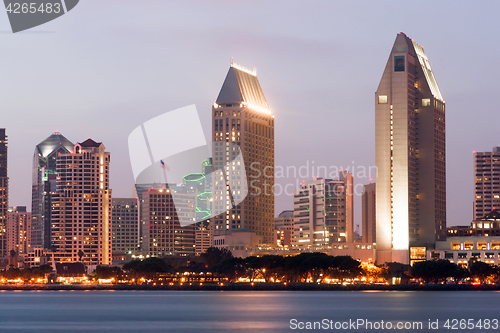 Image of Section San Diego California Downtown City Skyline Waterfront