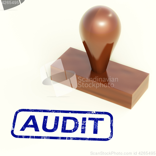 Image of Audit Rubber Stamp Shows Financial Accounting Examination