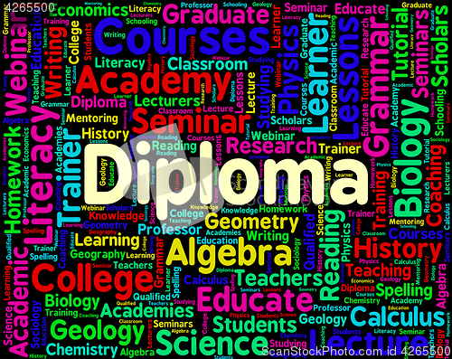 Image of Diploma Word Represents Certificate Certificates And Text