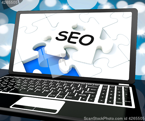 Image of SEO On Laptop Shows Search Engine Optimization