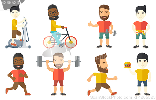 Image of Vector set of sport characters.