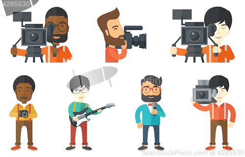 Image of Vector set of media people characters.
